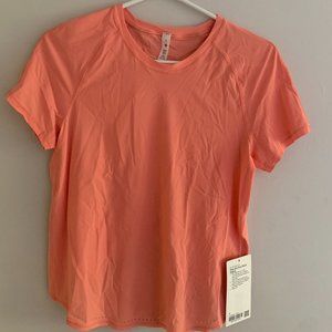 NWT Lululemon Rise and Run Shirt in Light Coral size 4